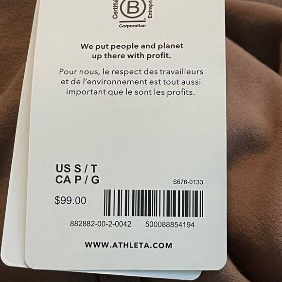 Athleta Retroplush II Hoodie Sweatshirt Brown Super Soft Knit Long Sleeve S - Picture 5 of 8